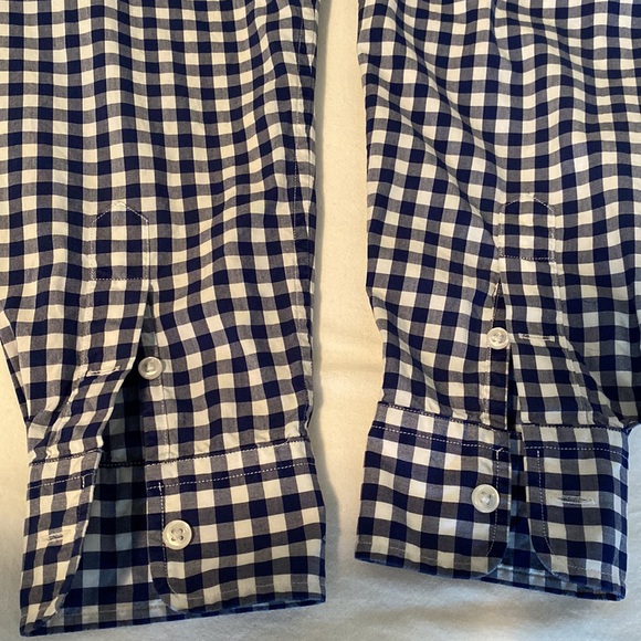 Ralph Lauren navy white gingham button down shirt yellow polo pony - Picture 8 of 13